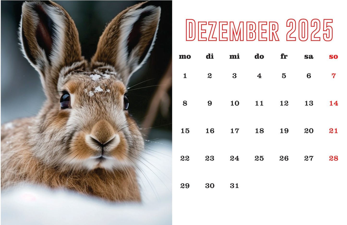 Kaninchen Tischkalender