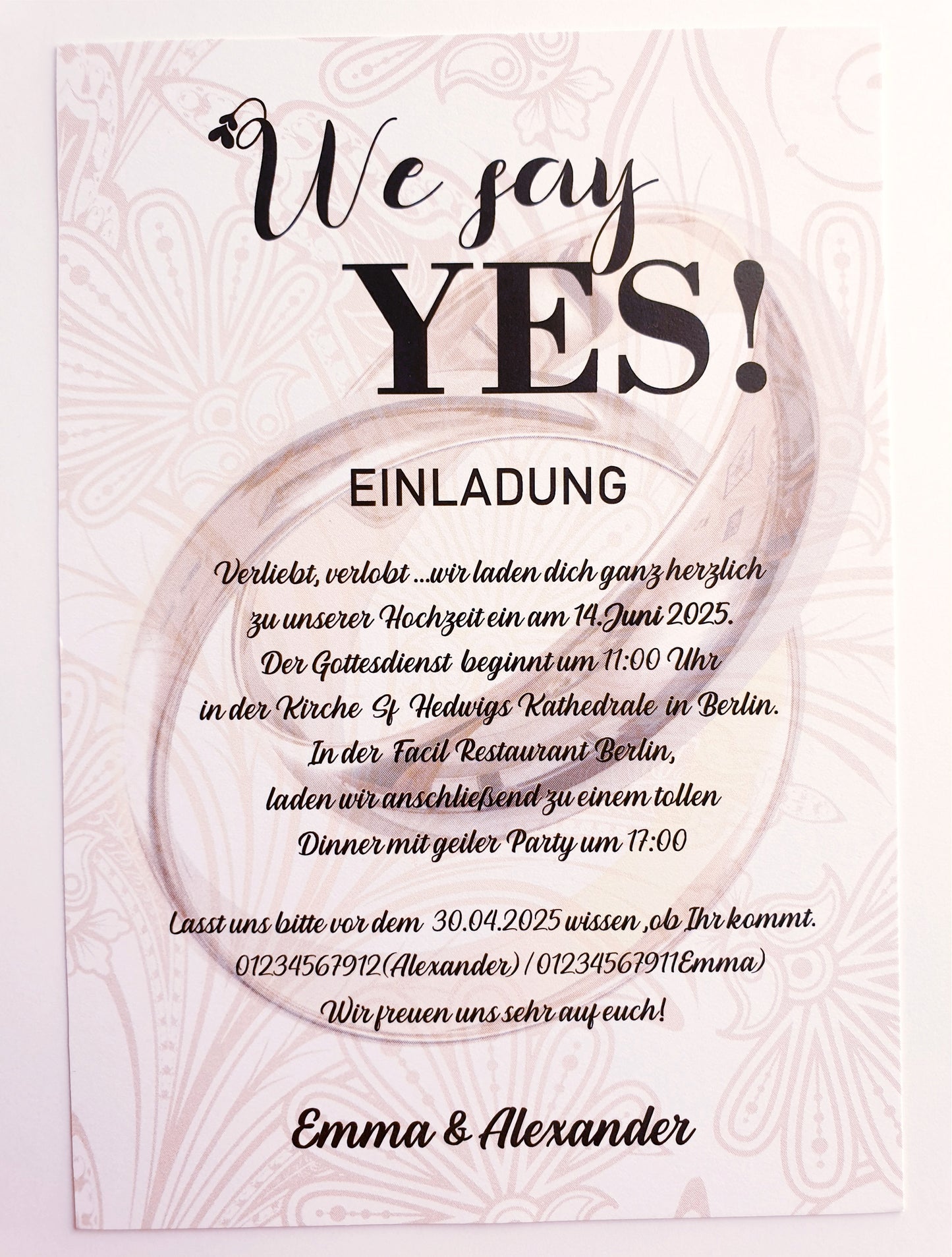 30 stk Einzigartige, HANDGEMACHTE Hochzeitskarten – Ein einzigartiges Design für euren unvergesslichen Tag!