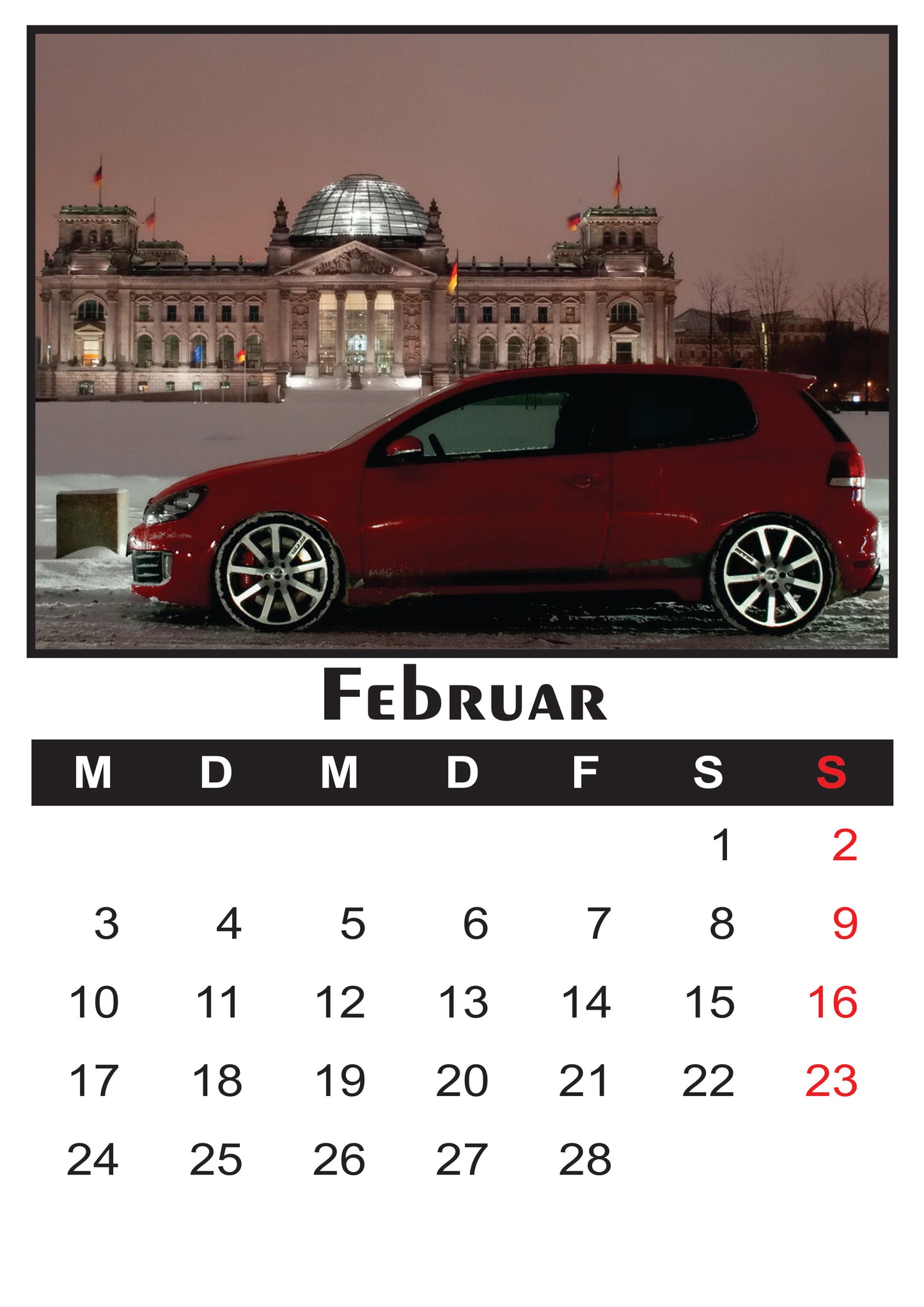Wandkalender VW 2025 A4