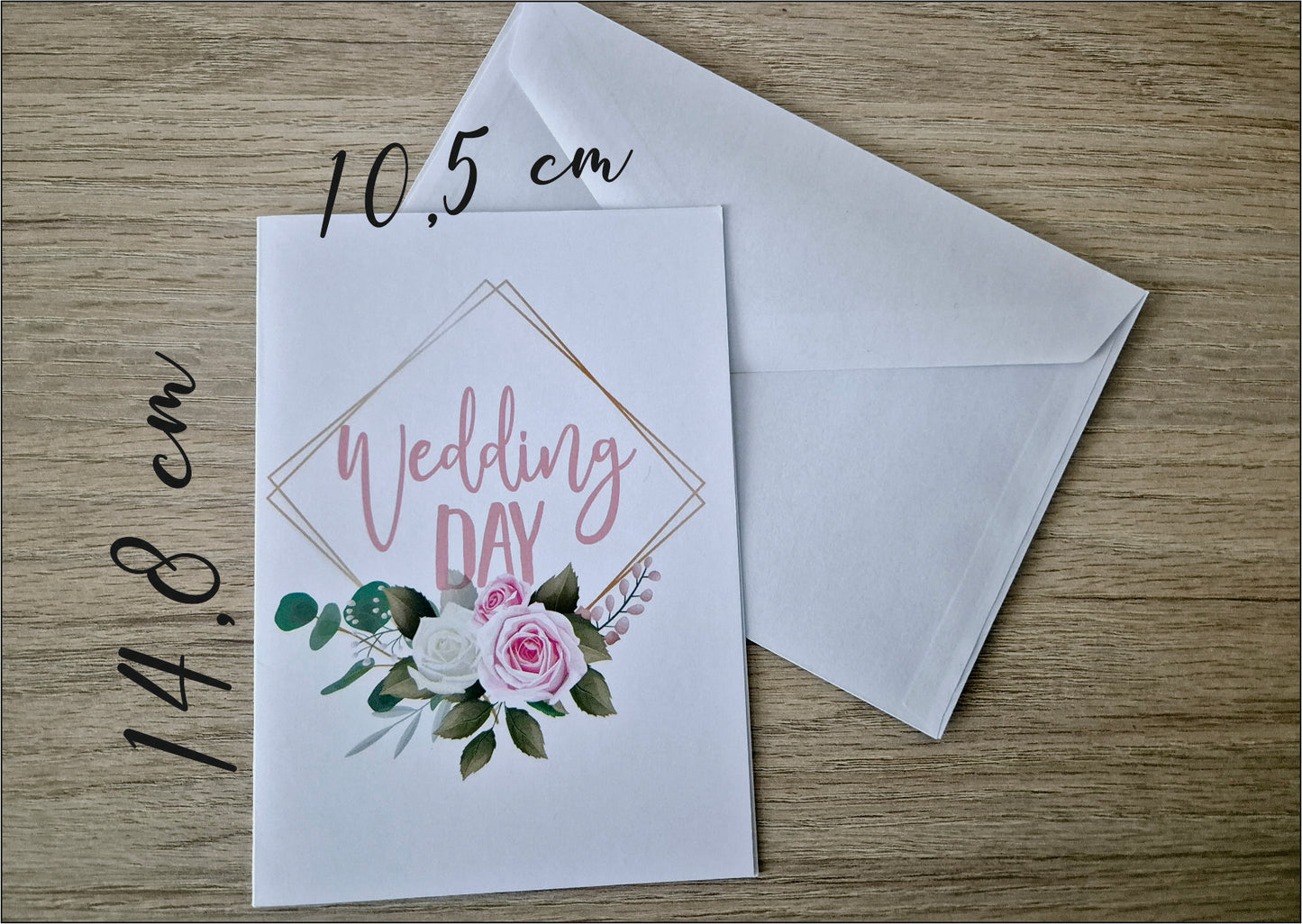 12 STK- Hochwertigen Einladungskarten Klappkarte mit Innentext Inklusive Briefumschlag!