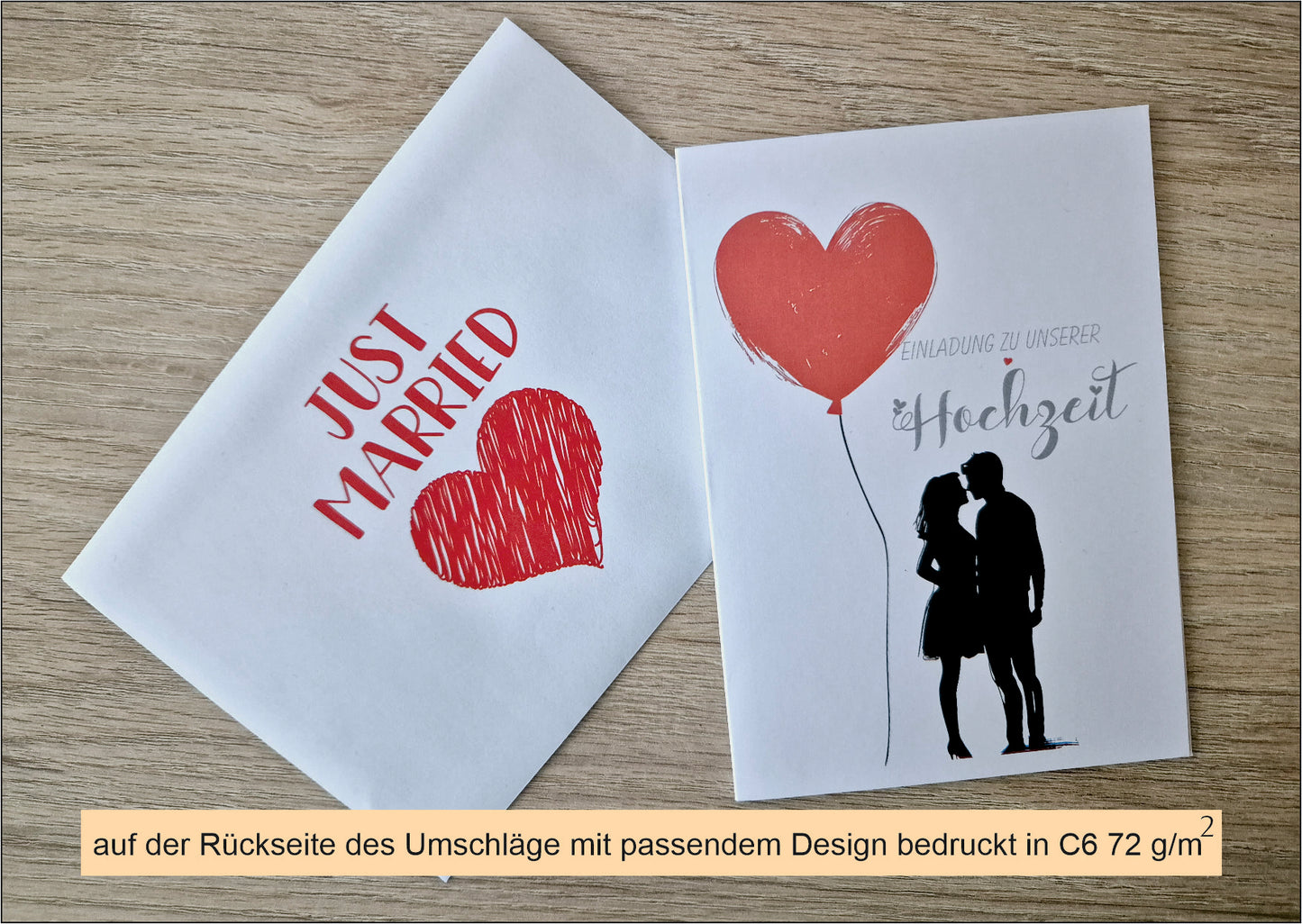 12 STK- Einladungskarten Klappkarte mit Innentext Inklusive Briefumschlag