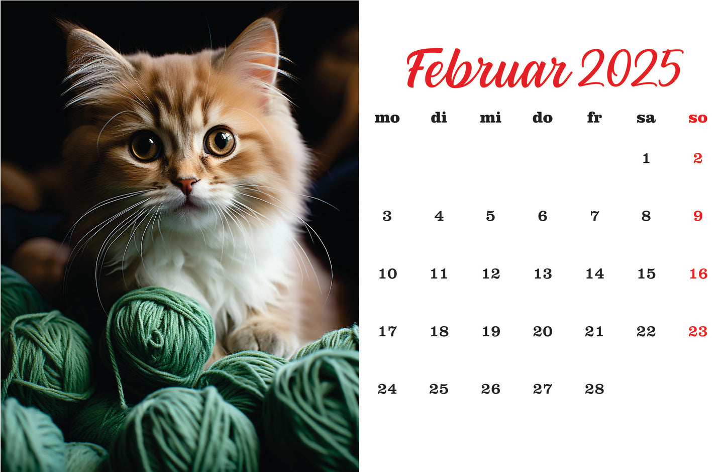 Katzenkalender Tischkalender 2025