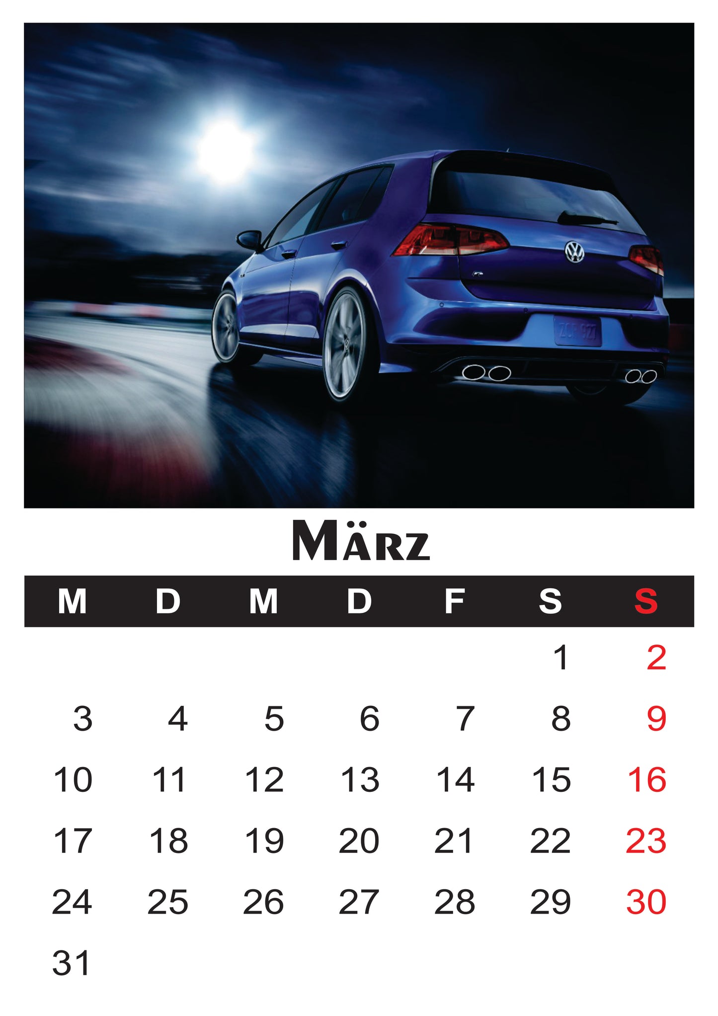 Wandkalender VW 2025 A4