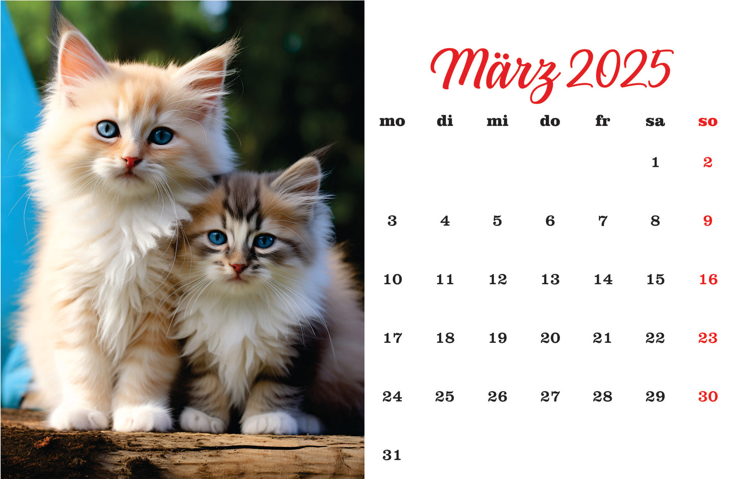 Katzenkalender Tischkalender 2025
