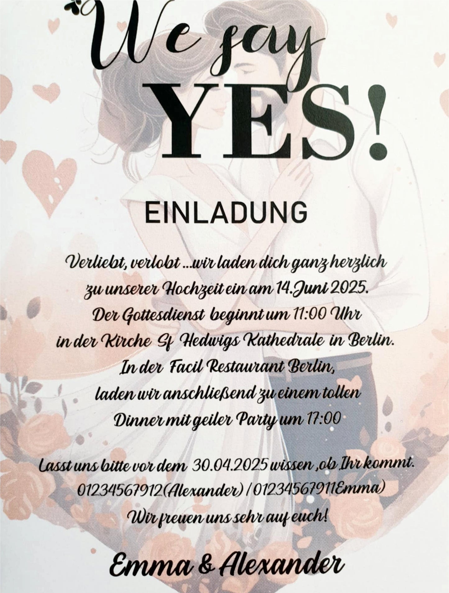 30 STK- Einzigartige, Handgemachte Hochzeitskarten – Perfekt für euren besonderen Tag!