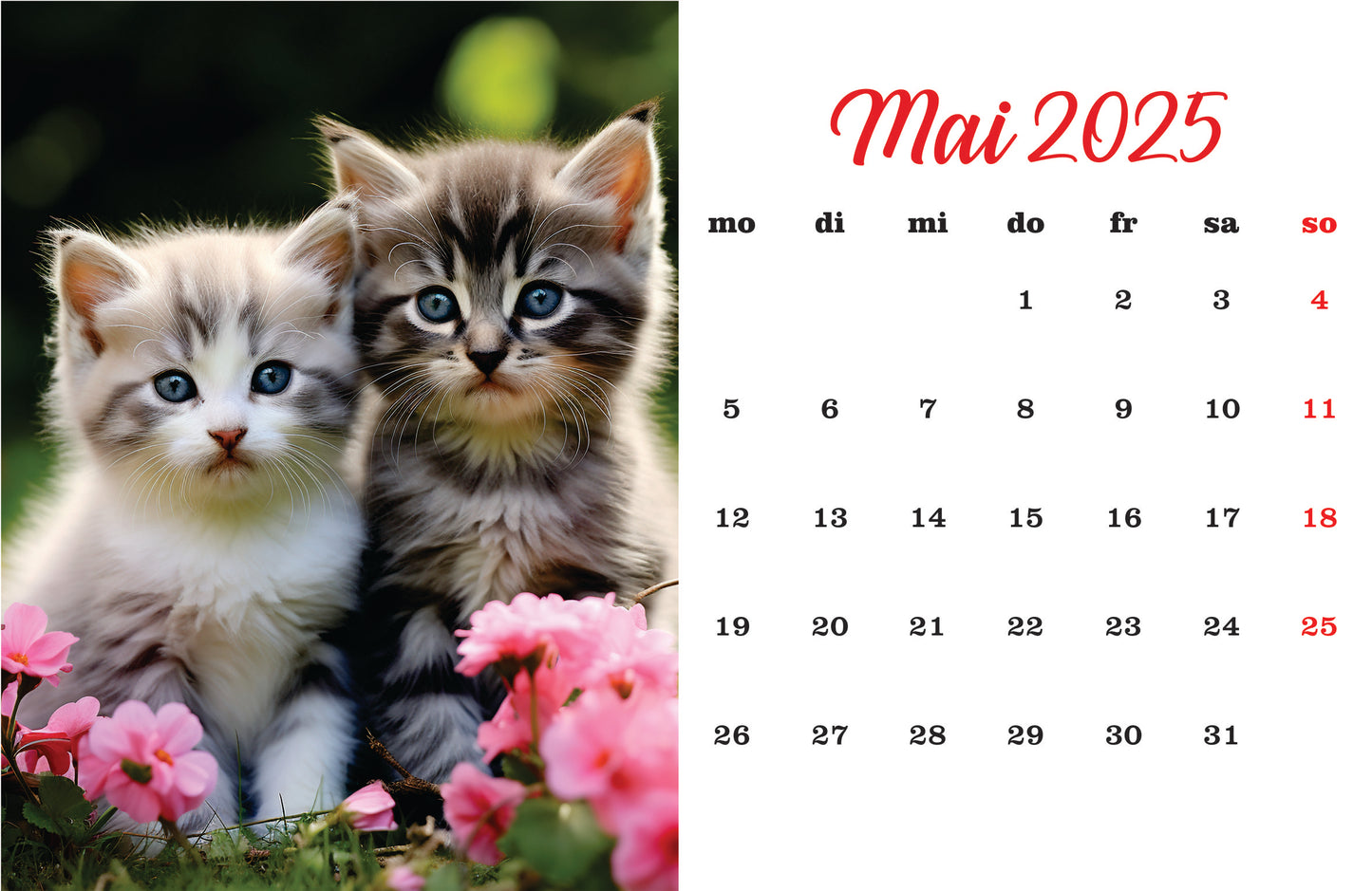 Katzenkalender Tischkalender 2025