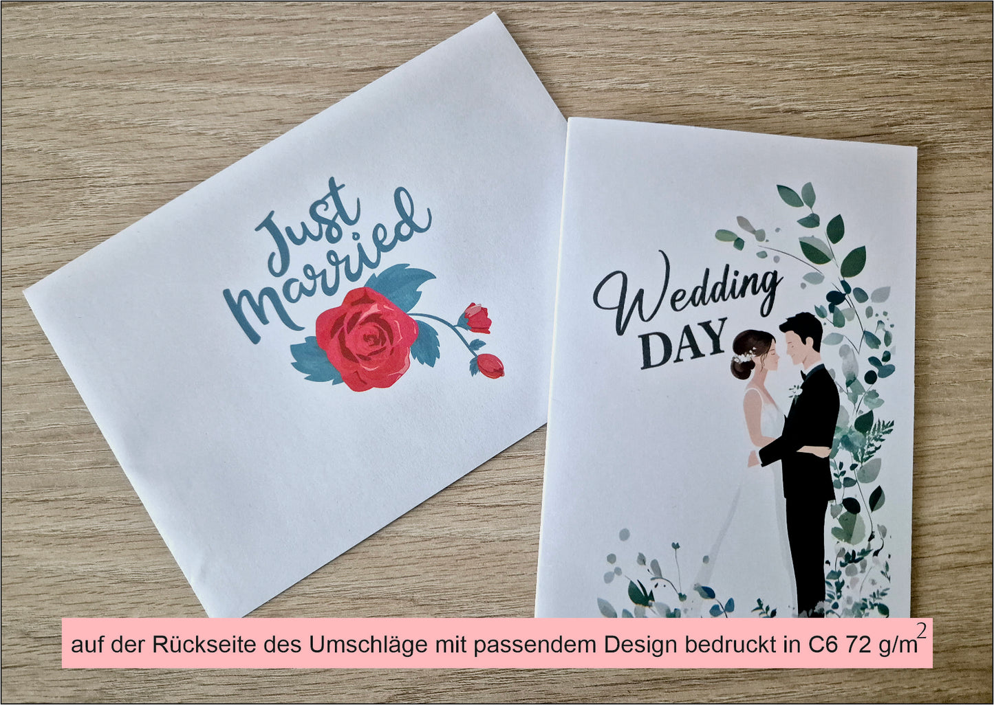 SET 12 hochwertigen Einladungskarten und passenden Umschlägen