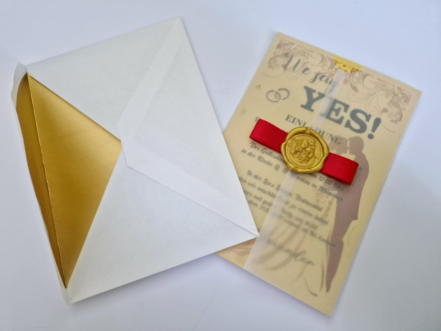30 STK -Hochzeitseinladung mit einem perforierten Motiv in Form von Ringen