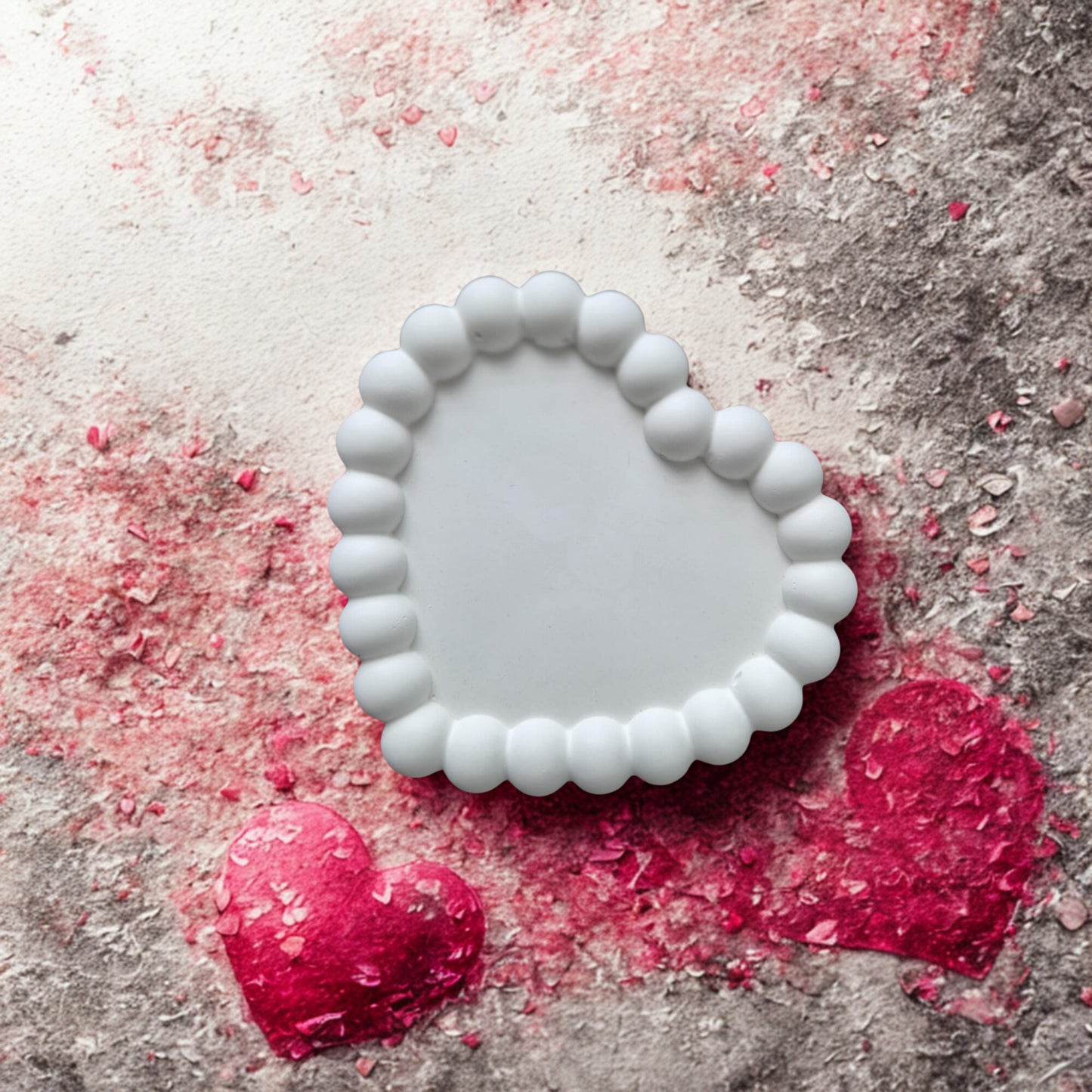 Dekotablett in Herzform – Bubble Design, Handmade mit Liebe