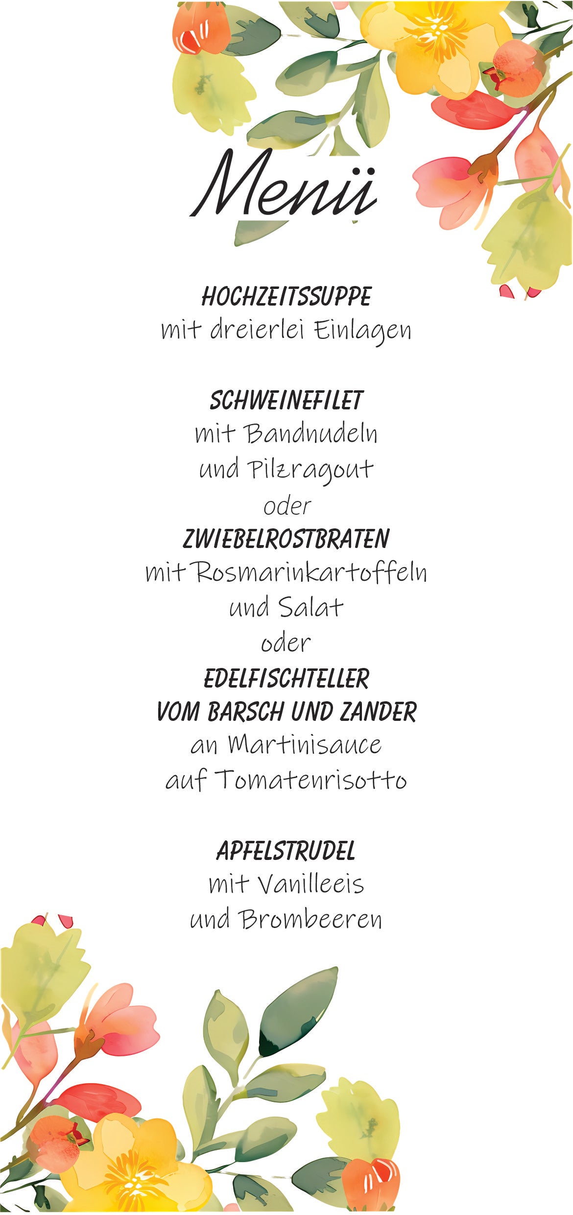 10 stk- Menükarte- Hochzeit