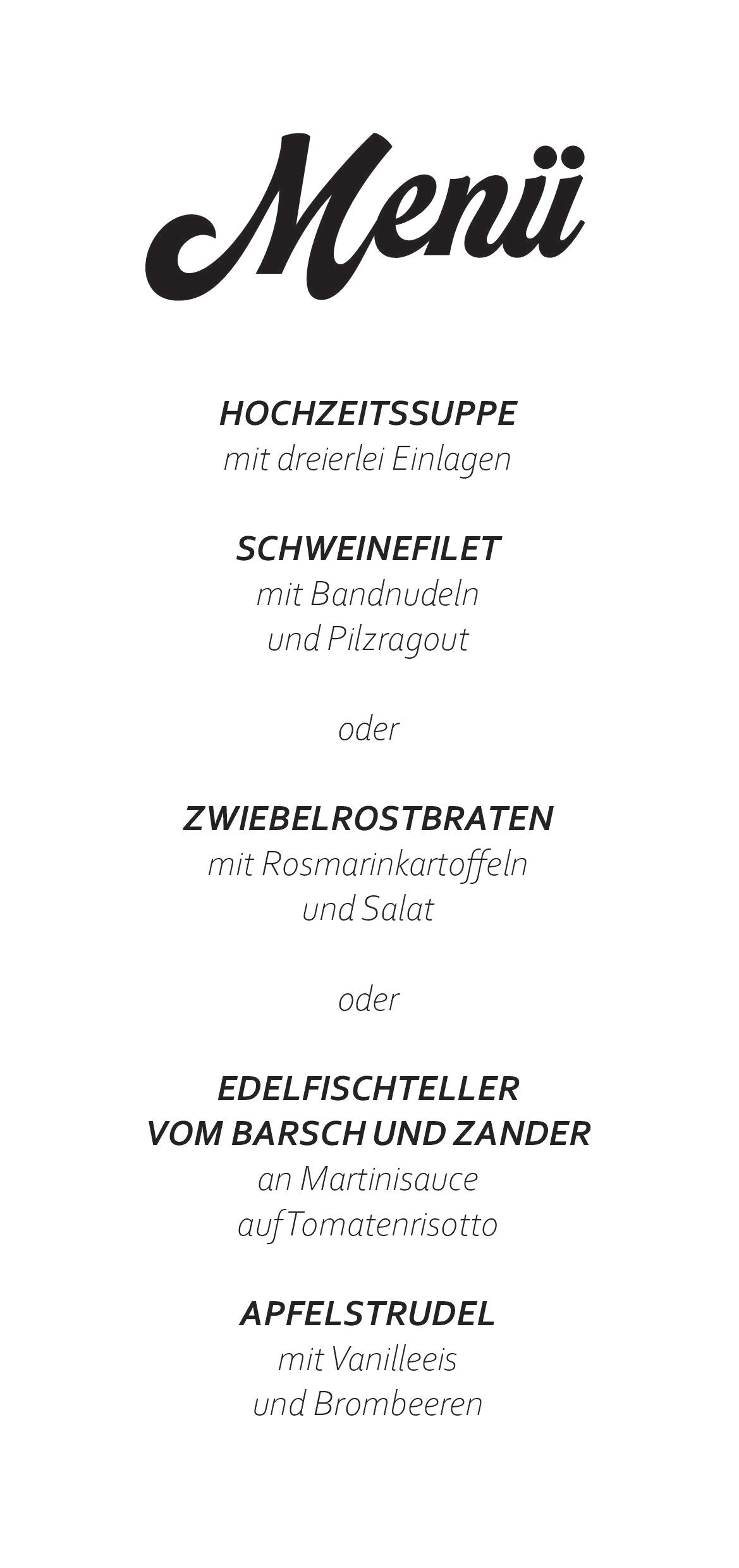 10 Stk- Menükarte Hochzeit