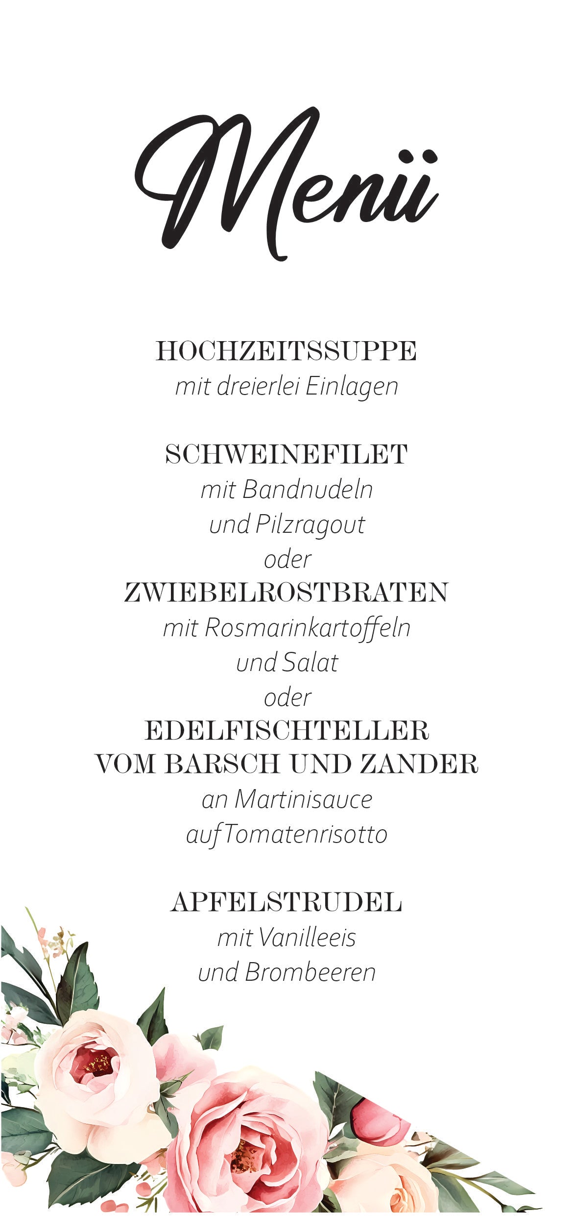 10 stk Menükarte Hochzeit