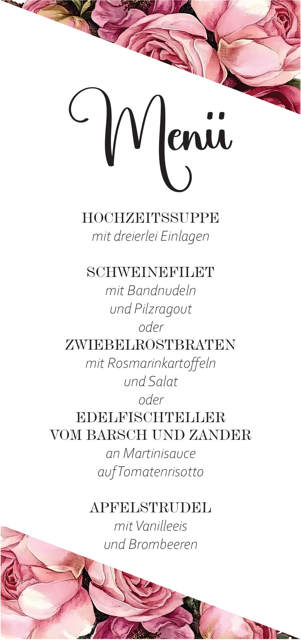 10 stk Menükarte- Hochzeit