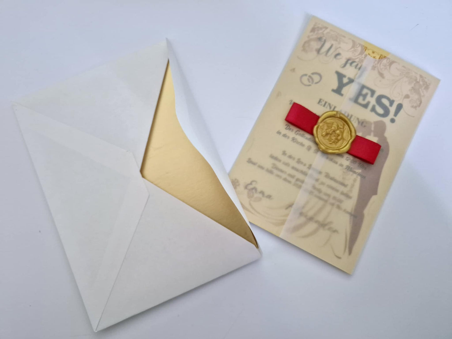 30 STK -Hochzeitseinladung mit einem perforierten Motiv in Form von Ringen