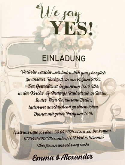 30 stk -Einzigartige, handgemachte Hochzeitskarten – Ein Hauch von Eleganz für euren großen TAG!