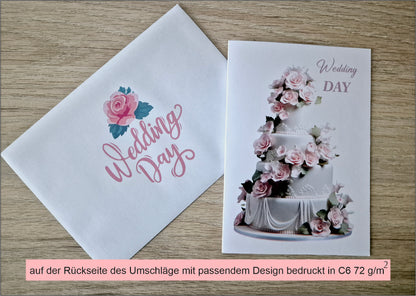 12 STK- Einladungskarten Klappkarte mit Innentext -Inklusive Briefumschlag