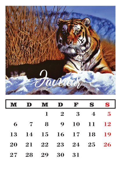 Tiger Wandkalender 2025