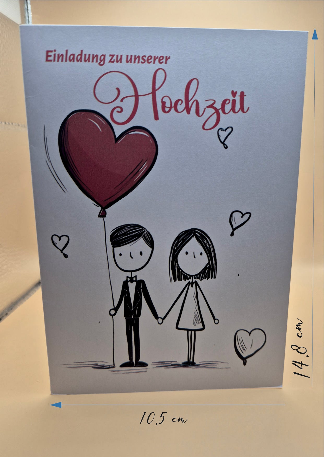 Set 12 STK- Einladungskarten Klappkarte mit Innentext -Inklusive Briefumschlag!