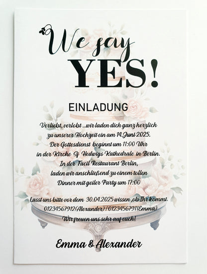 30 stk Einzigartige,Elegante handgemachte Hochzeitskarten – Ein Hauch von Eleganz für euren großen Tag!