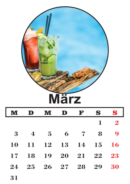 Cocktails Wandkalender