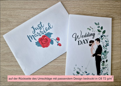 SET 12 hochwertigen Einladungskarten und passenden Umschlägen