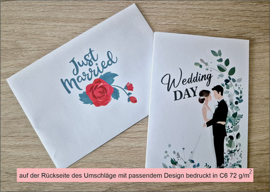 SET 12 hochwertigen Einladungskarten und passenden Umschlägen