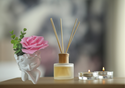 Rosa Weiß Blumenmädchen -Tischdeko Handgefertigte Keraflott Vase – Dekorative Frauenkopf Vase für Trockenblumen