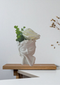Weiß Blumenmädchen -Tischdeko Handgefertigte Keraflott Vase – Dekorative Frauenkopf Vase für Trockenblumen