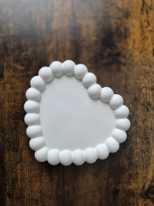 Dekotablett in Herzform – Bubble Design, Handmade mit Liebe