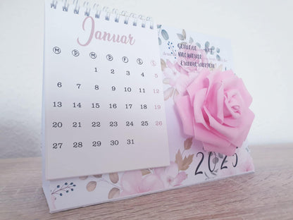Rose Tischkalender 2025