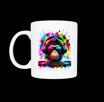 DJ Affe Tasse – Coole Kaffeetasse für Musik- & DJ-Fans