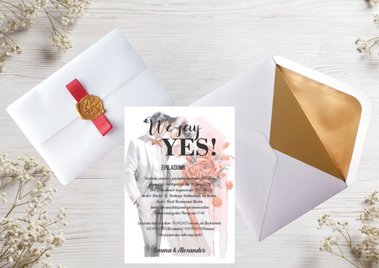 Hochzeitseinladungen A6 personalisiert, –Einzigartig und perfekt für euren besonderen Tag! -M 15