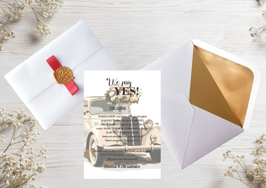 Hochzeitseinladungen A6 personalisiert, –Einzigartig und perfekt für euren besonderen Tag! -M 14