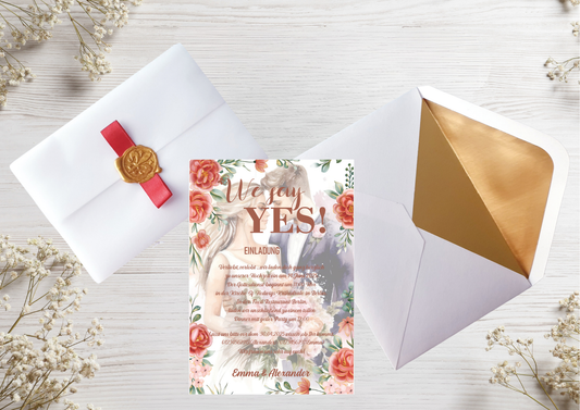 Hochzeitseinladungen A6 personalisiert, –Einzigartig und perfekt für euren besonderen Tag! -M 12