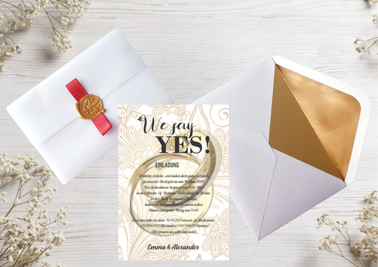 Hochzeitseinladungen A6 personalisiert, –Einzigartig und perfekt für euren besonderen Tag! -M 13