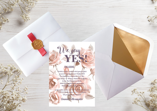 Hochzeitseinladungen A6 personalisiert, –Einzigartig und perfekt für euren besonderen Tag! -M 18