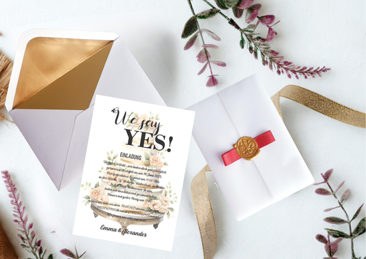 Hochzeitseinladungen A6 personalisiert, –Einzigartig und perfekt für euren besonderen Tag! -M 16