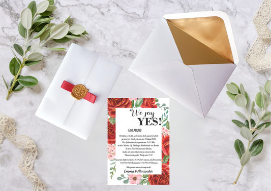 Hochzeitseinladungen A6 personalisiert, –Einzigartig und perfekt für euren besonderen Tag! -M 10