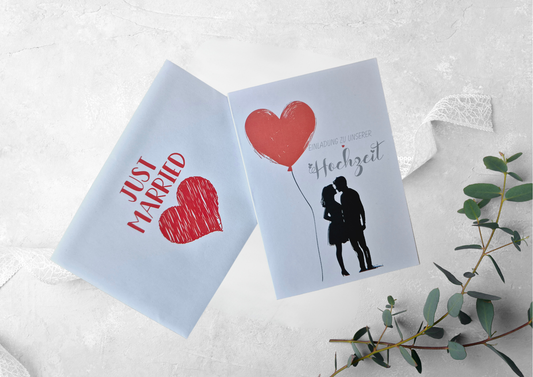 Elegante Einladungskarten Set 12 Stück-Klappkarte mit Innentext Inkl. Briefumschlag-D1