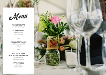 Menükarten Hochzeit Set (10 Stück)- elegante Tischkarten-Klassisch