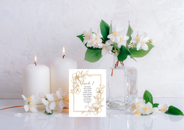 Tischplan Hochzeit Set (10 Stück)- Eleganter Sitzplan-Floral Design 01