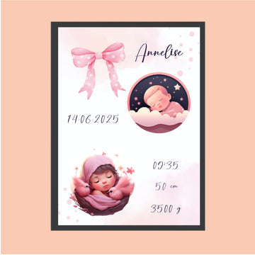Personalisiertes Baby Poster mit Babybild – Geburtsdaten Geschenk fürs Kinderzimmer M2